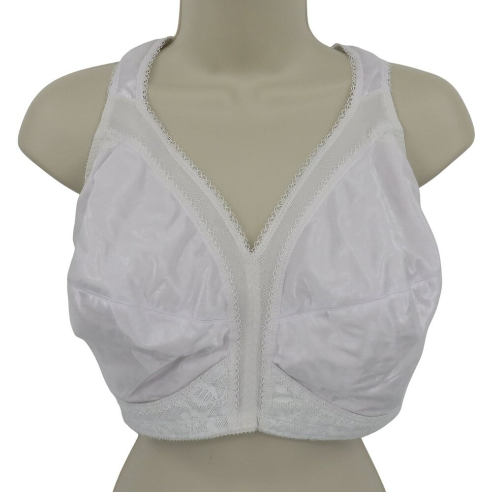Playtex 46D Bra White 18 Hour Ultimate Shoulder Comfort Smoothing 4693 Wireless